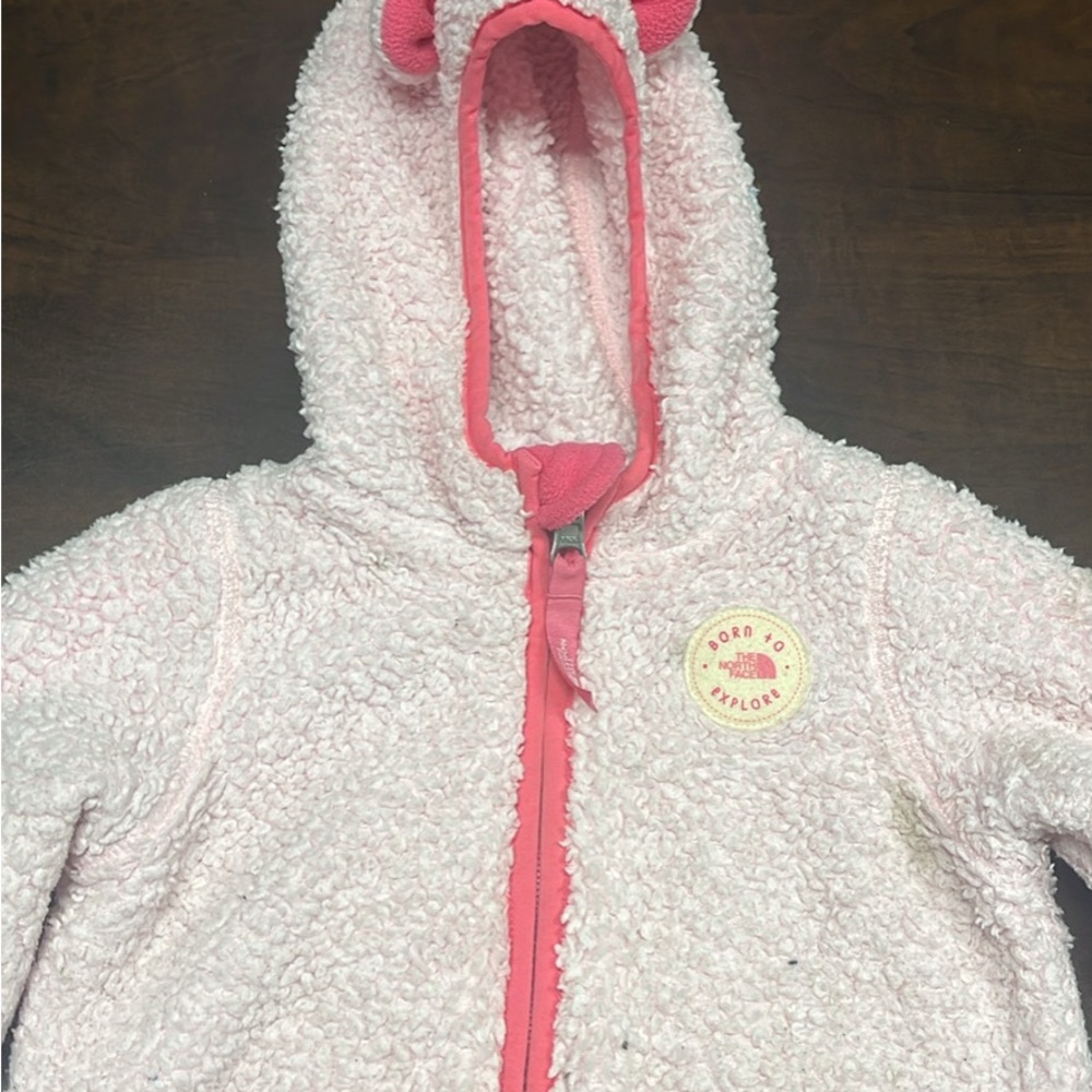 The North Face Pink Sherpa Jacket with Hood